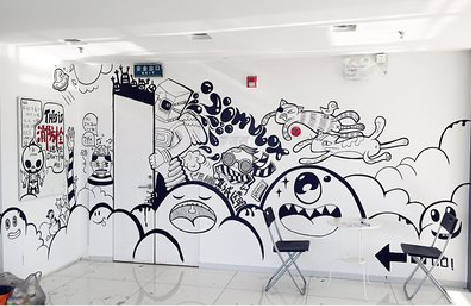 平果手绘墙并非传统涂鸦。